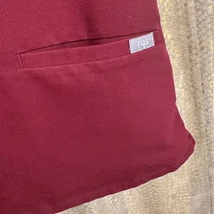 FIGS Burgundy Maroon Zamora Jogger Pants Casma Pocket Scrub Top Set XS/XXS thumbnail 13