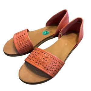 EUC Andiamo Abailey Weave Flats/Sandals Salmon Peach 7.5/7.5W Boho Faux Leather thumbnail 1