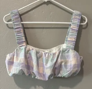 Storia Pastel Purple/Green/Yellow Crop Top thumbnail 1