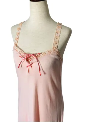 NWT VINTAGE KATHY JUBEL Pointelle Lettuce Edge Nightie thumbnail 3