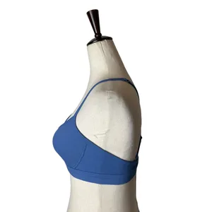 OFFLINE by Aerie Sports Bra Women Small Blue Ribbed Strappy Back Athleisure thumbnail 6