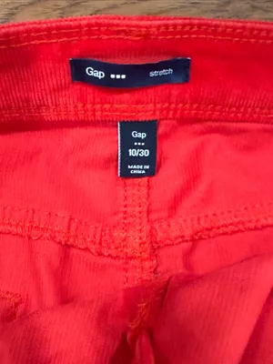 Gap 1969 Red Orange Corduroy skirt size 10/30 thumbnail 3