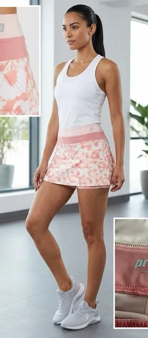 Prince Pink Floral Tie Dye Tennis Skort Athletic Golf Skirt Built-In Shorts M thumbnail 1