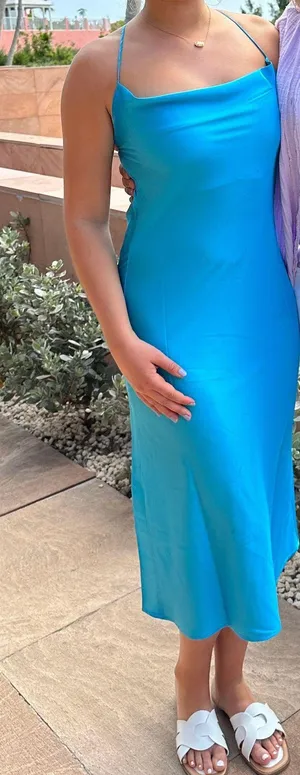 ASOS Light Blue Midi Dress thumbnail 1