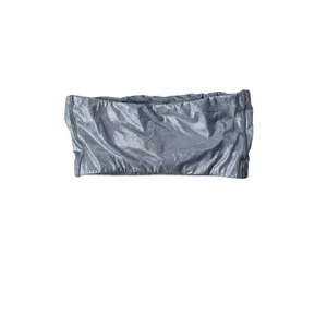 Skims Metallic Swim Bandeau Top Silver Strapless Bikini Top Small RN158973 thumbnail 2