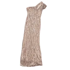 NWOT Elegant Gold One-Shoulder‎ Evening Dress thumbnail 4