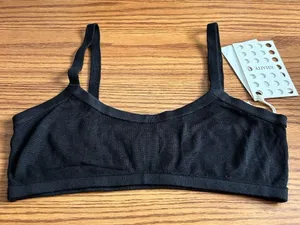 KHAITE Vara Bralette Black 100% Silk Knit Size Large NWT FLAWED** thumbnail 1