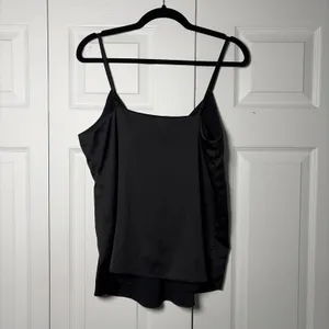 Shinestar V-Neck Satin‎ Camisole Womens Size L Black Spaghetti Strap Tank Satin thumbnail 3