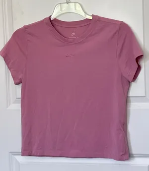 Nike The Nike Tee Pink Modal Blend Baby Tee Large thumbnail 1
