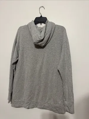 Aerie Light Gray Hooded Pullover Sweatshirt thumbnail 7
