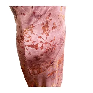 Thirty Thirty LA Bodycon Maxi Dress Womens L Mauve Floral Short Sleeve Elegant thumbnail 7