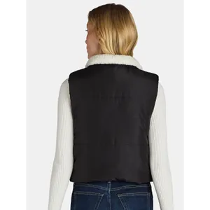 No Boundaries Womens Vest Size S Black Reversible Lightweight Zip Front Fleece thumbnail 4