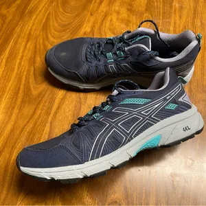 Asics Gel Venture 7 Trail Running Shoes size 8.5 Navy teal gray thumbnail 1