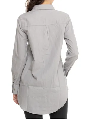 NWT Carhartt Womens Rugged Flex Relaxed Fit Midweight Flannel Tunic‎ Gray Size M thumbnail 2