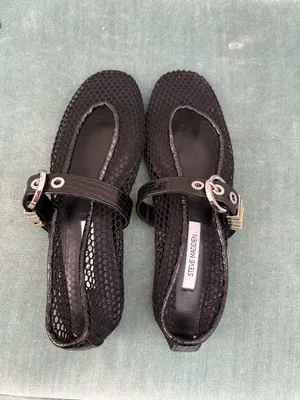 Steve Madden Lucia black mesh ballet flats with buckle detail NO BOX thumbnail 3