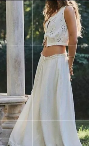 Free People Maxi Fully Lined Skirt and TOP COTTON SET. thumbnail 1