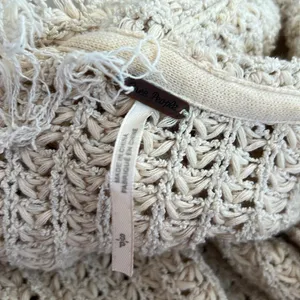 Free People I’ll Be Around Cardi cardigan sweater Cream Small Fringe Western thumbnail 4