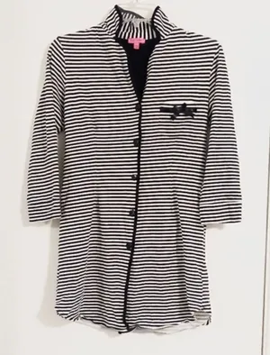 Betsey Johnson Striped Button Up Collared Shirt thumbnail 1