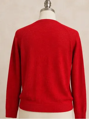 DKNY Vintage Red Wool Mohair Cardigan Sweater Sz M Made in Hong Kong thumbnail 10