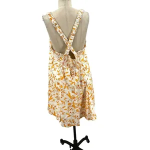 Anthropologie Maeve Sweetheart Mini Dress Floral Print Cream Orange Size XL‎ thumbnail 9