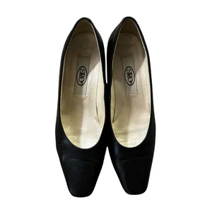 Vintage SRO Leather Heels Women’s 7.5M Blue Low Heel Pumps Used thumbnail 2