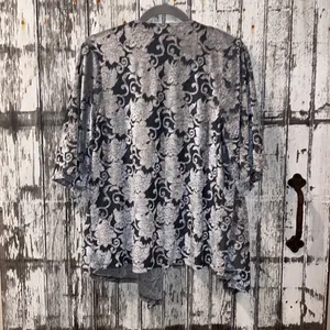 Knox rose gray velvet floral open from cardigan thumbnail 4