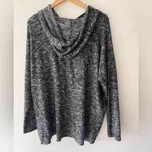 Aerie Soft & Sexy Plush Marled Black Oversized‎ Hoodie thumbnail 3