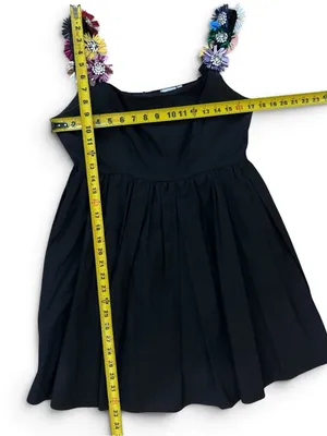 Queen of Sparkles Black Sequin Flower Strap Fit-and-Flare Dress Size Medium thumbnail 10