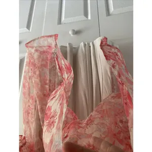 Audrey Parks Francesca's‎ Floral Puff Sleeve Babydoll Dress Womens Size M Pink thumbnail 5