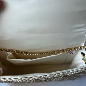 Vtg Ivory Chain Purse Shoulder Clutch Handbag 50s 60s made in Japan thumbnail 4