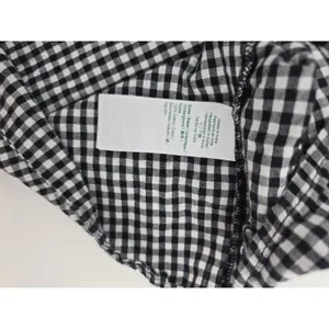 J.Crew Blouse Womens XL Gingham Eyelet Embroidered Black White EUC thumbnail 4