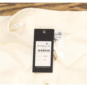 City Chic Womens Trendy Plus Size Tropical Tie Collared Top Ivory Off White 2XS thumbnail 4