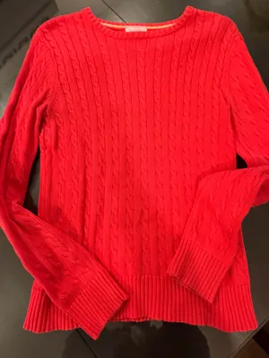 Lilly Pulitzer Bright Red orange  Cable Turtleneck Sweater thumbnail 1
