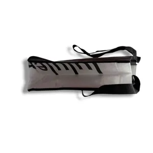 Lululemon Reusable Shopper Tote Bag Unisex Large Black White Logo‎ Snap Button thumbnail 6