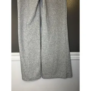 HG Pants Womens Medium Gray Knit Wide Leg Lounge Sweatpants Elastic Waist Casual thumbnail 6