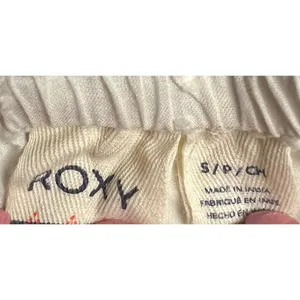 Roxy Crochet Lace Swiss Dot Top Womens Small White Off Shoulder Boho Peasant‎ thumbnail 7