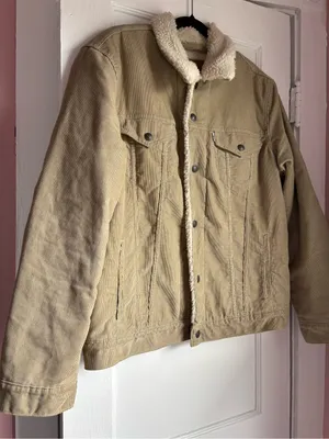 Levi’s Corduroy Sherpa Trucker Jacket Tan Beige L thumbnail 4