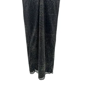 90s VTG Jessica McClintock Gunne Sax Sz. 5 Black Silver‎ Glitter Strapless Dress thumbnail 3