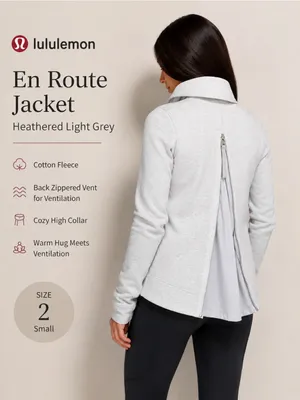 Lululemon En Route Jacket Heathered Light Grey Size 2 thumbnail 2