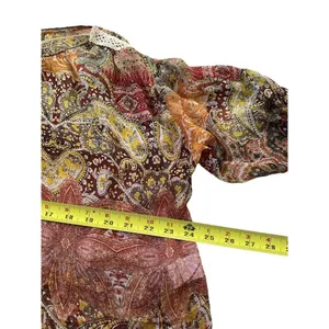 Zara Women Size Medium Blouse Sheer Bohemian Long Sleeve 7-216 thumbnail 5