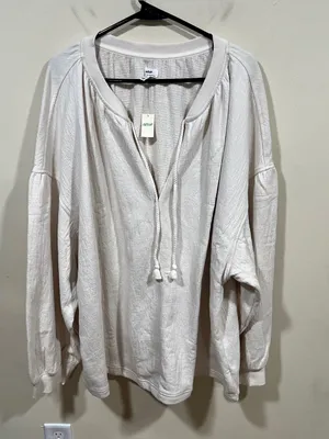 NWT Aerie Easy Street Sweatshirt plus size XXL ivory oversized thumbnail 8