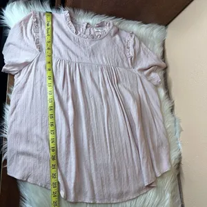 Bohme Ruffle Short Sleeve Top in Rose Size Small thumbnail 7