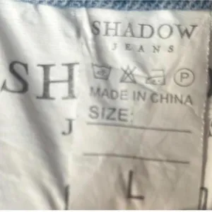 Womens Shadow Jeans Y2K Embroidered Rose Distressed Crop Jeans Light Wash Size L thumbnail 8