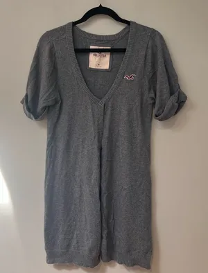 Hollister Y2K Gray Long Cardigan thumbnail 1
