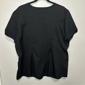 Women’s Jaanuu Size 1x Black Short‎ Sleeve Scrub Top With Pockets thumbnail 4