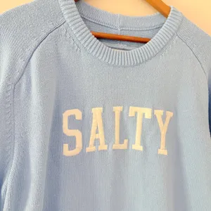 Abercrombie & Fitch Sweater Salty Large Blue Graphic Crewneck Coastal Preppy thumbnail 6