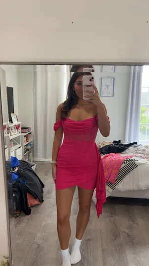 Hello Molly Pink Strapless Mini Dress thumbnail 4