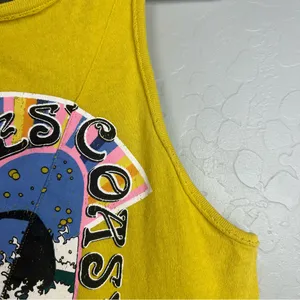 ⭐️Free People we the free west coast yellow swing graphic tank top size small thumbnail 6