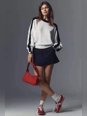 Maeve Dolman Sleeve Crew Neck Color Blocked Sweater thumbnail 9