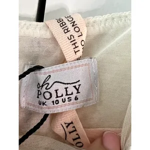 Oh Polly Dole Embellished Asymmetric Maxi Dress in White Size 6 New thumbnail 6